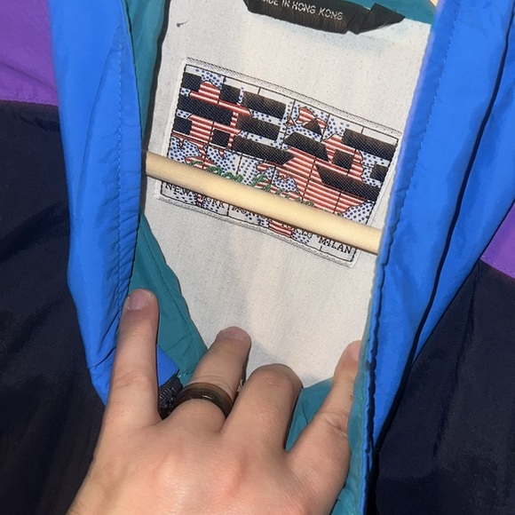 SUPER RARE Vintage 1990s Multi Color Track Jacket Zip Up - Picture 3 of 5